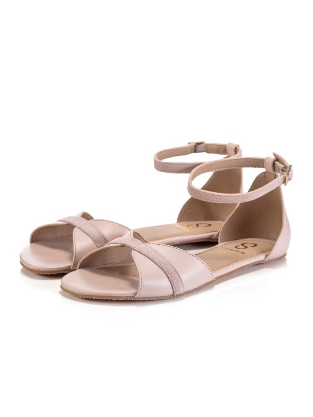Shapen Petal Size 37 Wide / US 7 Wide Barefoot Leather and Suede Sandals
